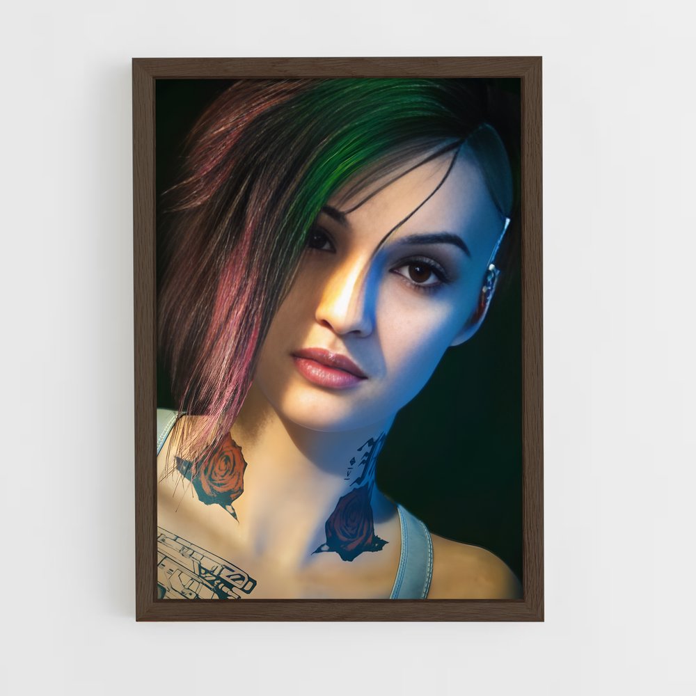 Poster Judy sommeille – affiche Cyberpunk (vue 5)